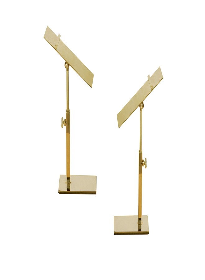 RY DISPLAY Golden Metal Shoe Display Riser Stand Stainless Steel Shoe Bag Riser Holder Jewelry Display Riser Shelf Showcase Fixtures Set of 2 (2pcs golden shoe display stands) - Image 1